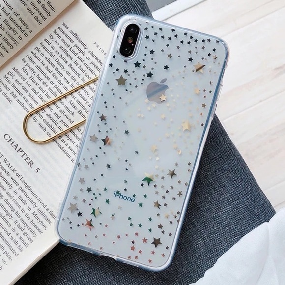 Case Supply Accessories - ✨Clear Gold Stars iPhone XS Max Case✨